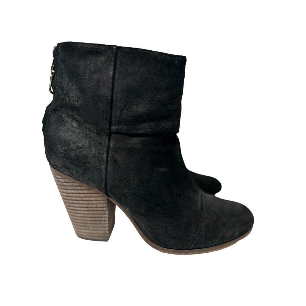 Rag & Bone Classic Newbury Black Suede Ankle Boots booties size 41 US 11